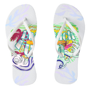 Chinelos Brancos de Surfer de Beach