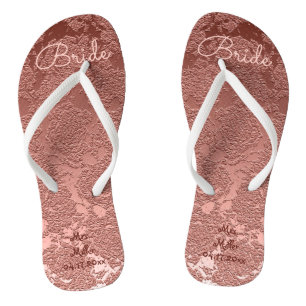 Chinelos Bridal Elegante rosa Dourada