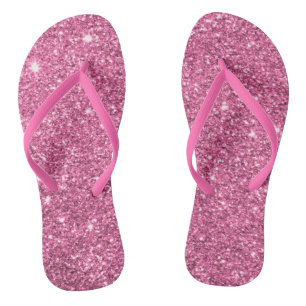 Chinelos brilhantes cor-de-rosa