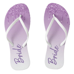 Chinelos Brilho de papel brilhante de gotejamento roxo