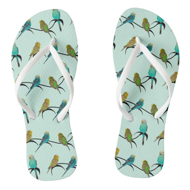 Chinelos Budgie Frenzy (Ciano) (Pé da cama)