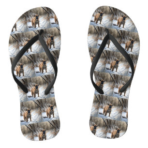 Chinelos Bullmastiff Deixar Neve Natal