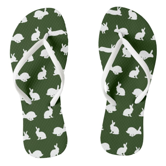 Chinelos Bunny Frenzy (Verde Escuro) (Pé da cama)