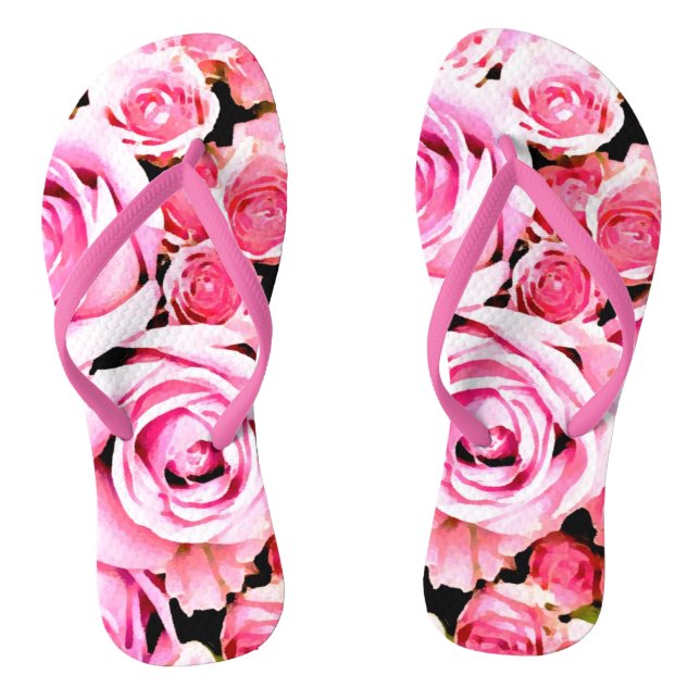 Chinelos Buquê de rosa rosa (Pé da cama)