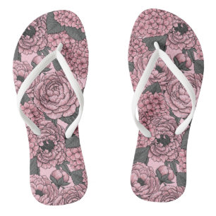 Chinelos Buquê Floral a rosa