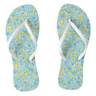 Chinelos Buttercups, amarelo, azul e branco
