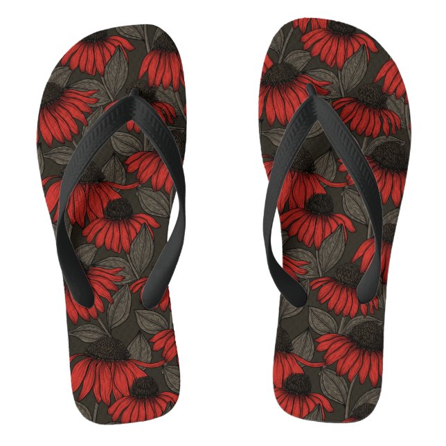 Chinelos Caçadores vermelhos em castanho (Pé da cama)
