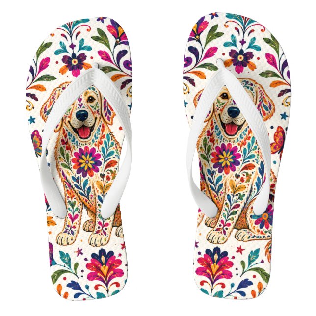 Chinelos Cachorro de Arte Otomi (Pé da cama)