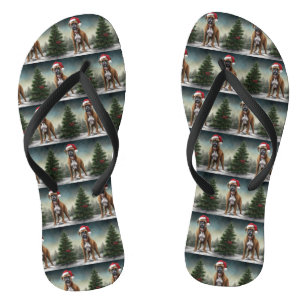 Chinelos Cachorro na neve no Natal