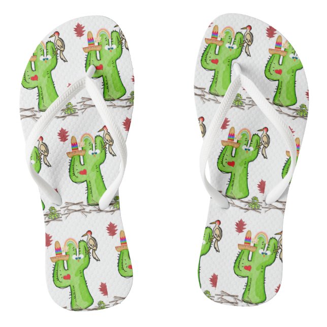 Chinelos Cactus Bird (Pé da cama)