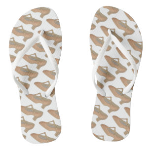 Chinelos Calçado de dança de personagens Tan T-Strap do Mus