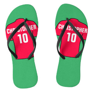 Chinelos Camisa de futebol em vermelho