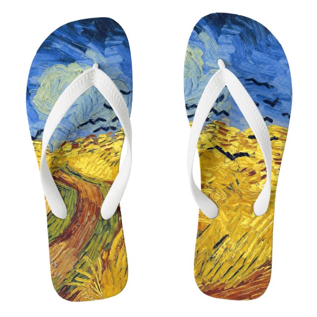 Chinelos Campos de Trigo de Van Gogh pintura impressionista (Pé da cama)