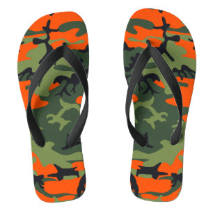 Chinelos Camuflagem Laranja e Verde, Militar, Exército