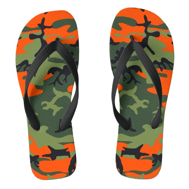 Chinelos Camuflagem Laranja e Verde, Militar, Exército (Pé da cama)