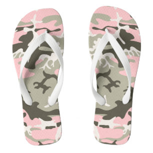 Chinelos Camuflagem Rosa e Verde, Militar, Exército