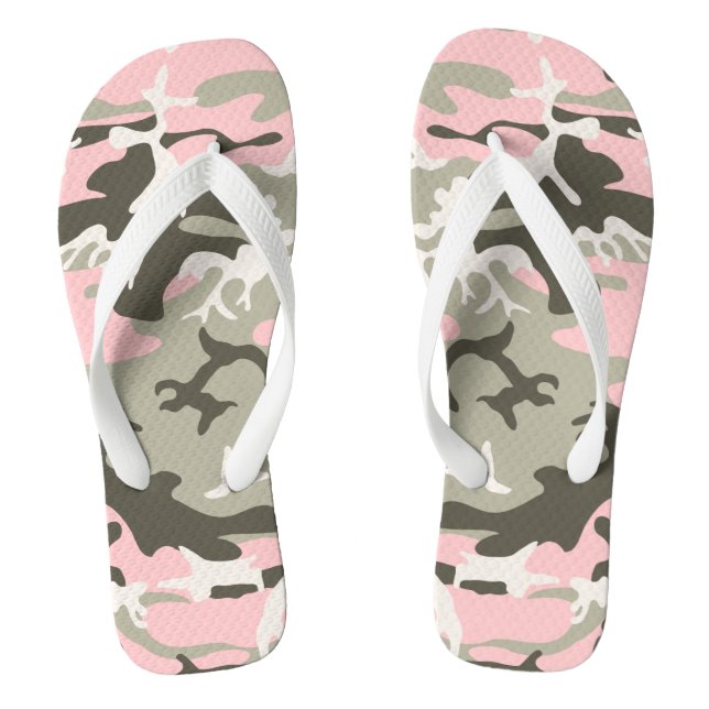 Chinelos Camuflagem Rosa e Verde, Militar, Exército (Pé da cama)