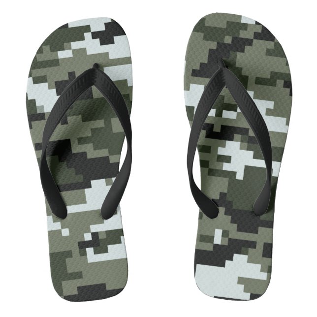 Chinelos Camuflagem urbana digital de 8 bits/Camo (Pé da cama)