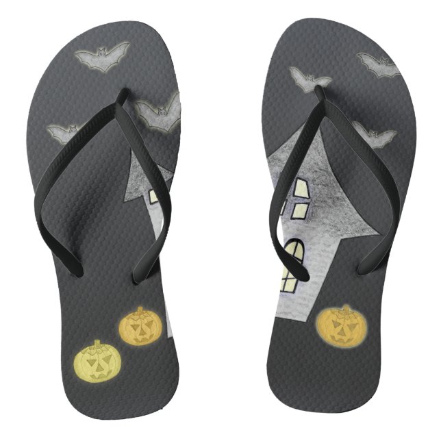 Chinelos Casa De Halloween, Gatos Pretos, Morcegos (Pé da cama)