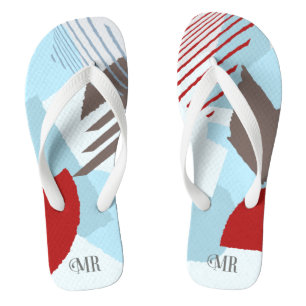 Chinelos Casamento com bloco de cores Sr. Groom Winter ID74