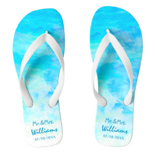 Chinelos Casamento de Sandals de Noite Unisex Azul Simples