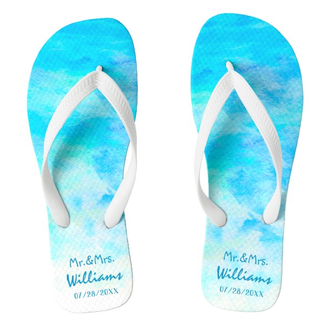 Chinelos Casamento de Sandals de Noite Unisex Azul Simples (Pé da cama)