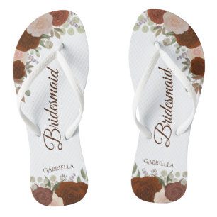 Chinelos Casamento Rustic Autumn Floral Elegante Bridesmaid