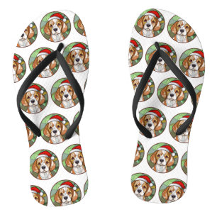 Chinelos Charming Canine Cheer: Beagle temeu o Natal
