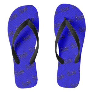 Chinelos Christopher, Nome, Logotipo, Em Mosaico Azul