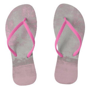 Chinelos Cinza Rosa Rustic Mallow Abstrato Trendy Art n.º 4
