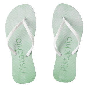 Chinelos Cinza Suave Pistachio ombre abstrato Seu nome