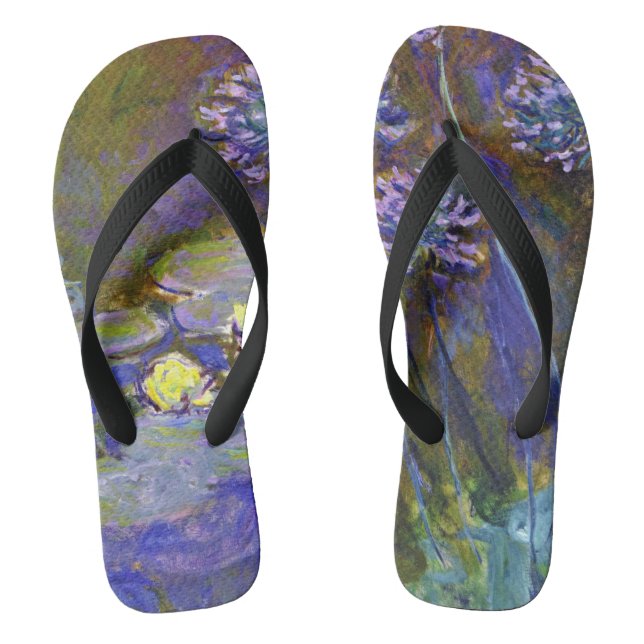 Chinelos Claude Monet Nenúfares Agapanthus Arte Vintage (Pé da cama)