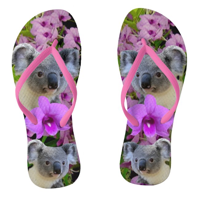 Chinelos Coala e Orquídeas (Pé da cama)