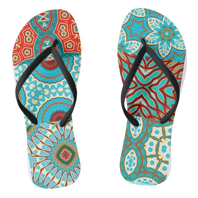 CHINELOS COLAGEM DE DESIGNER ONDA AZUL (Pé da cama)