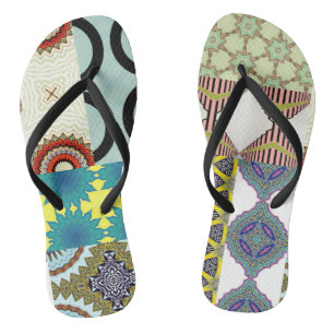 Chinelos com COLAGEM DE DESIGNER CONTEMPORÂNEO