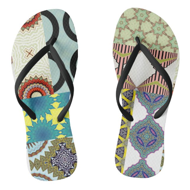 Chinelos com COLAGEM DE DESIGNER CONTEMPORÂNEO (Pé da cama)