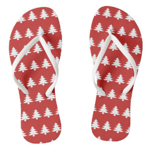 Chinelos com Estampa de Árvore de Natal