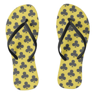 Chinelos com Padrão de Jogo de Poker Clovers Clubs