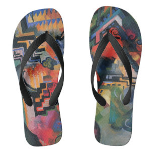 Chinelos Composição colorida de August Macke, Vintage Art