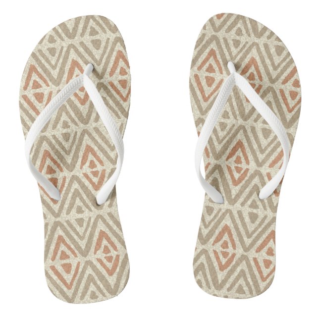 Chinelos Coordenadas de Spa Tropical - Ziguezague Tribal (Pé da cama)