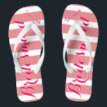 Chinelos Cor-De-Rosa Personalizada Ou Qualquer Faixa De Cor<br><div class="desc">Padrão de faixas rosa - Altere para qualquer cor clicando em personalizar. E diga o que quiser. Torne estes chinelos do tipo que têm sua mensagem neles. Seja a fala da praia!</div>
