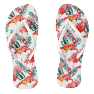 Chinelos Coral Cor-de-rosa Flamingo Patterno