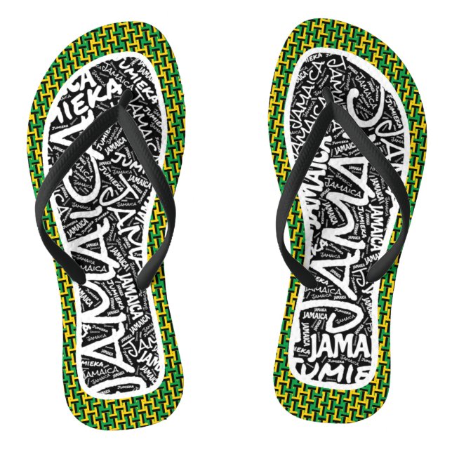 Chinelos Cores Patrióticas da Bandeira Fabulosa da Jamaica (Pé da cama)