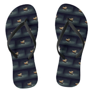 Chinelos Corgi Natal Inverno de Neve