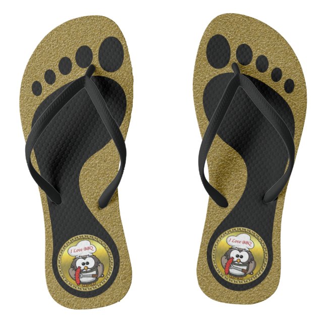 Chinelos Coruja de excelente com CHURRASCO à mão e um quadr (Pé da cama)