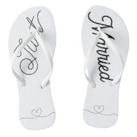 Cute Just Married Coração escrita preta