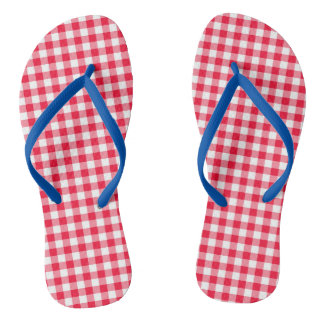 Chinelos Cute Red Gingham, de uso feminino