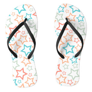 Chinelos Cute Retro Pastel Estrelas Verão Praia