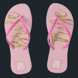 Chinelos da Tribo Bride com Tipografia Monográfica<br><div class="desc">Chinelos da Tribo Sacudir com Tipografia Monográfica Ouro com Folha de Ouro para a Festa de solteira de Praia perfeita.</div>