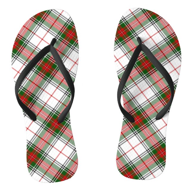 Chinelos ~ da xadrez do Natal personalizado (Pé da cama)